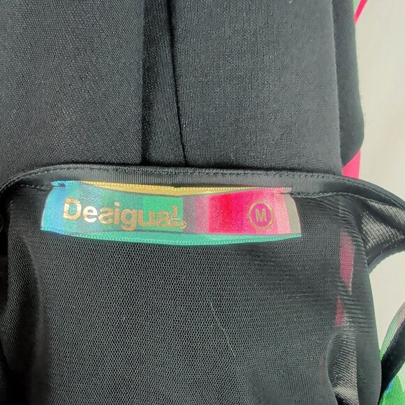 Desigual Print Dress Medium Knee Length Black - Picture 9 of 11